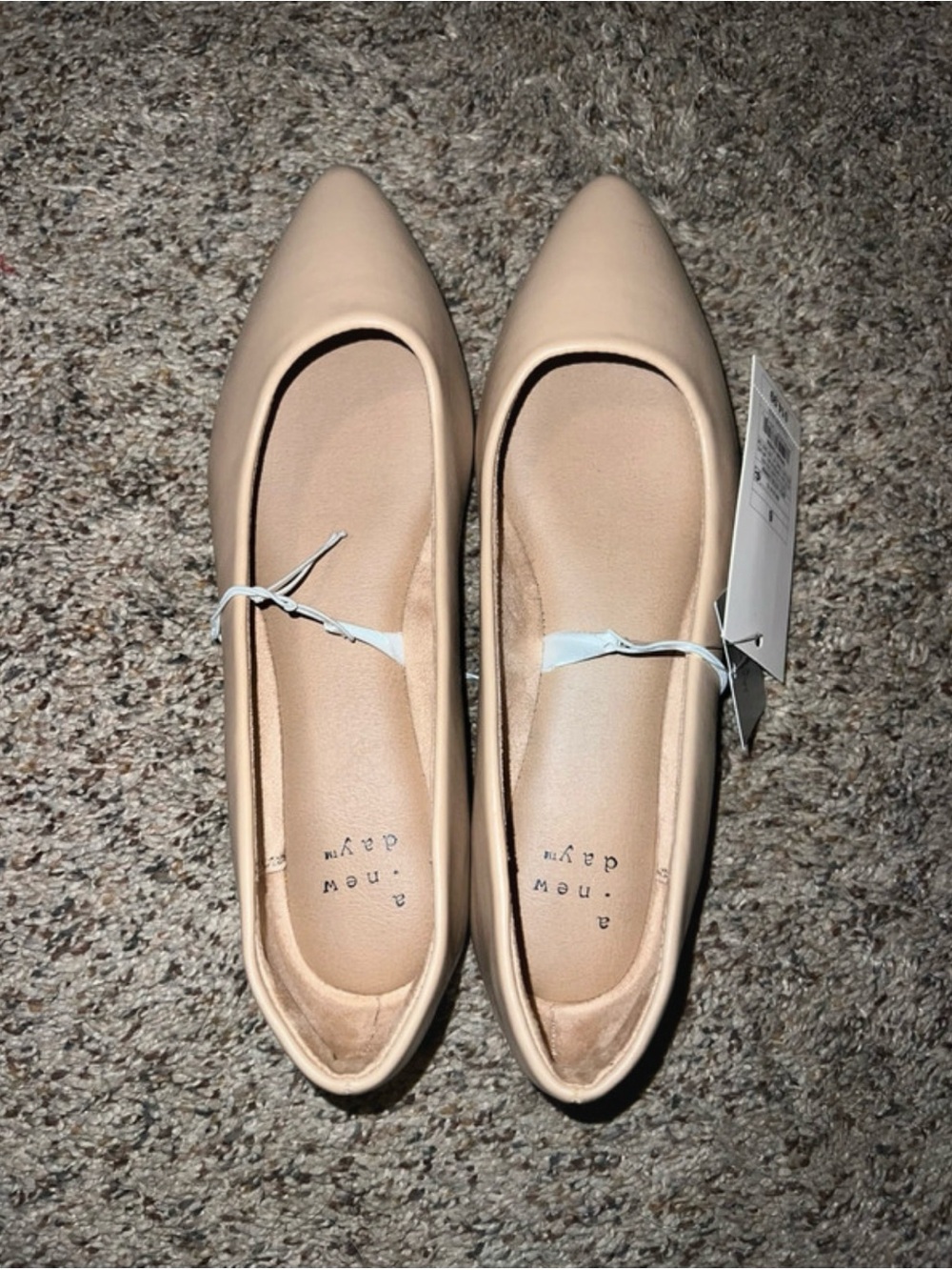 a new day Pointed Toe Ballet Flats in Nude